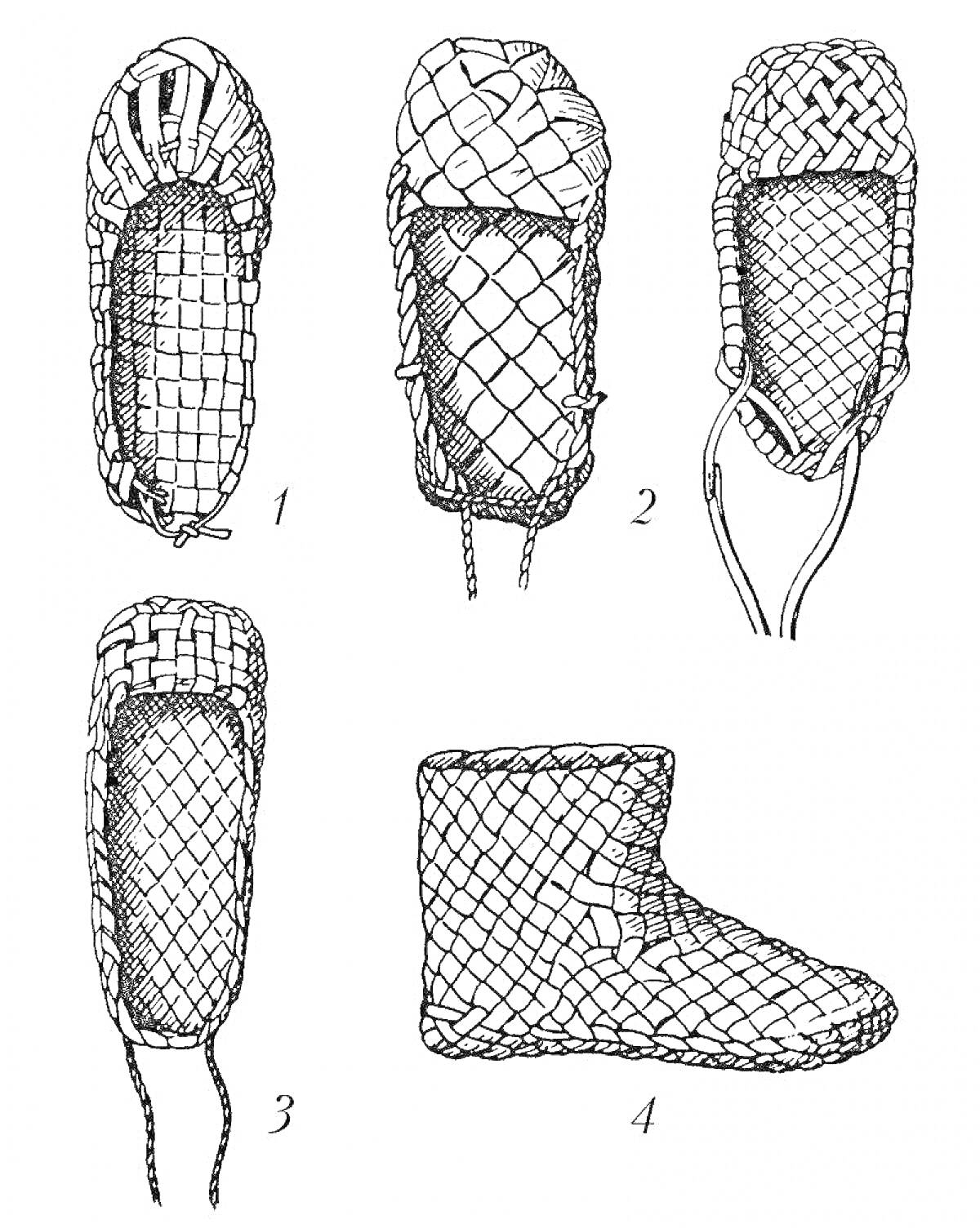 На раскраске изображено: Лапти, Плетёная обувь, Традиционная обувь, Народное искусство, Плетение