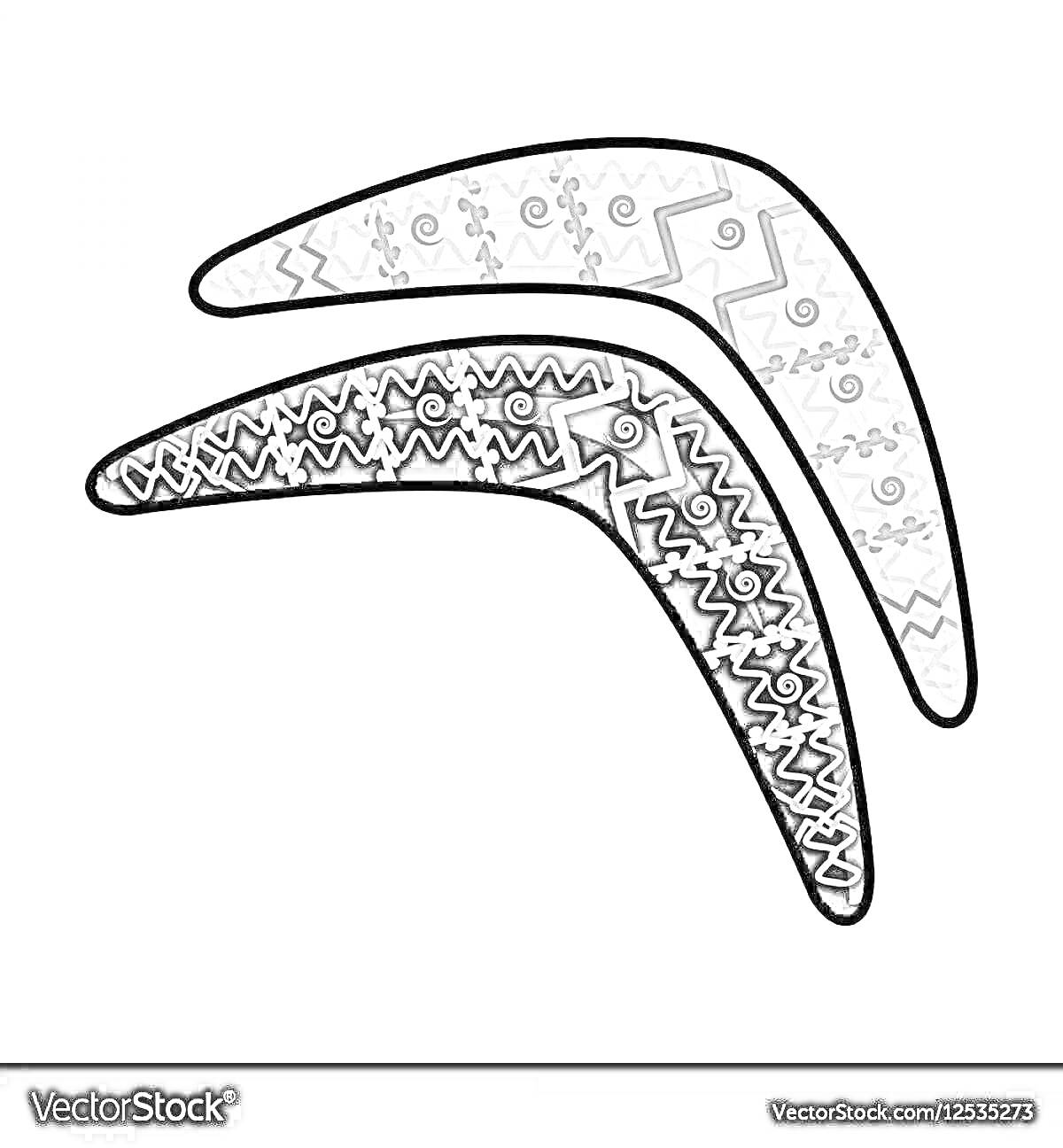 На раскраске изображено: Бумеранг, Узоры