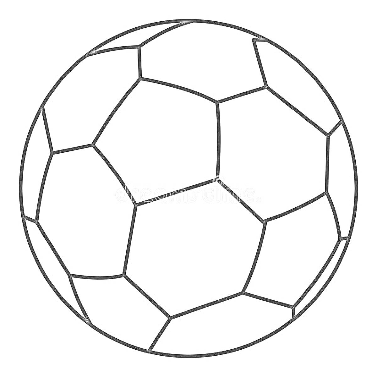 Раскраска футбольный мяч, контур, геометрические узоры