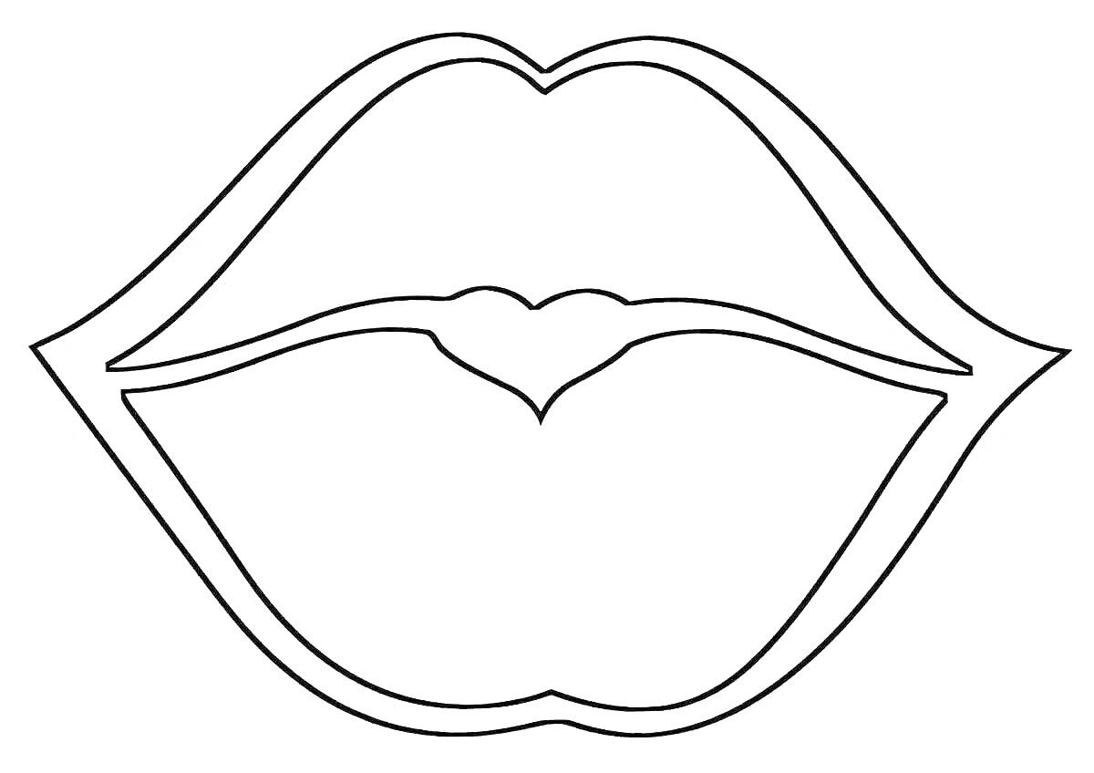 На раскраске изображено: Губы, Поцелуй, Любовь