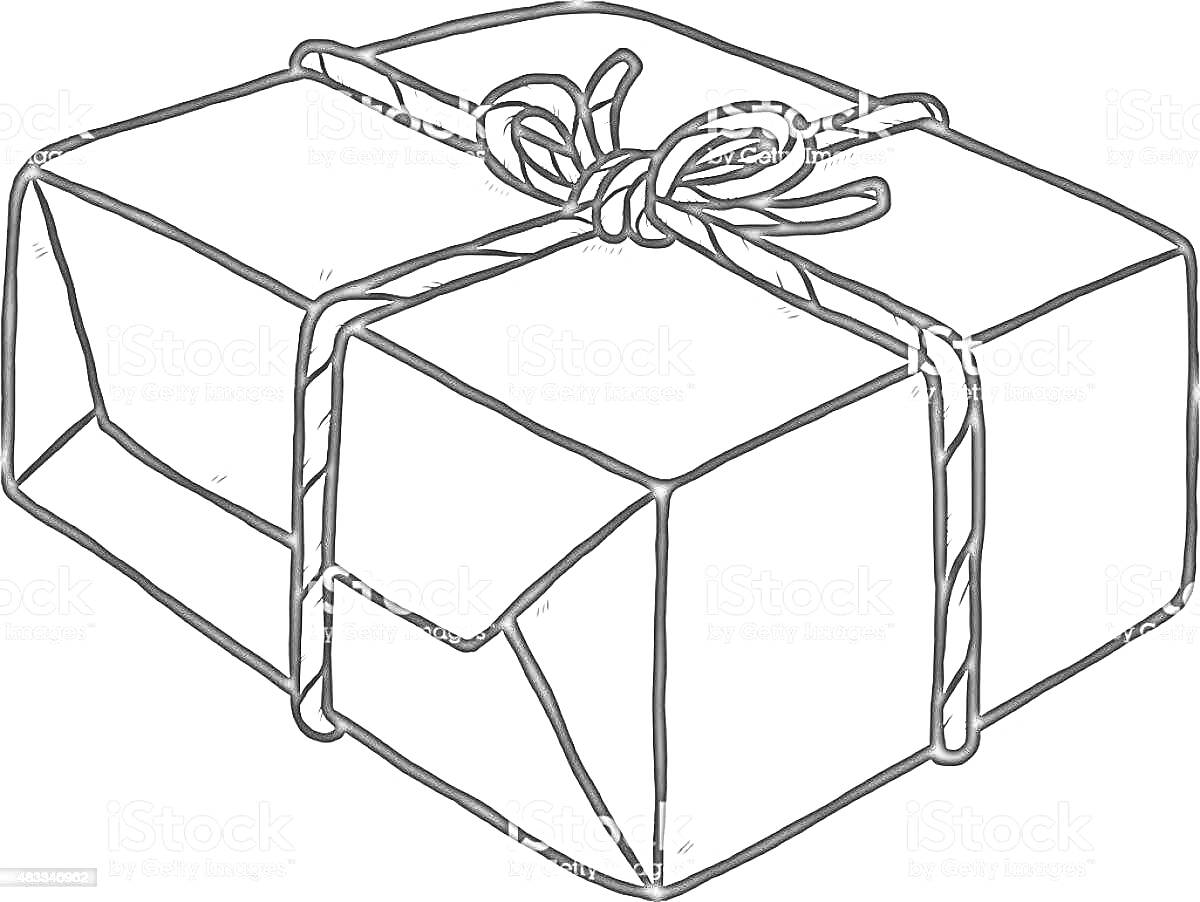 На раскраске изображено: Коробка, Веревка, Упаковка, Военный, Подарки