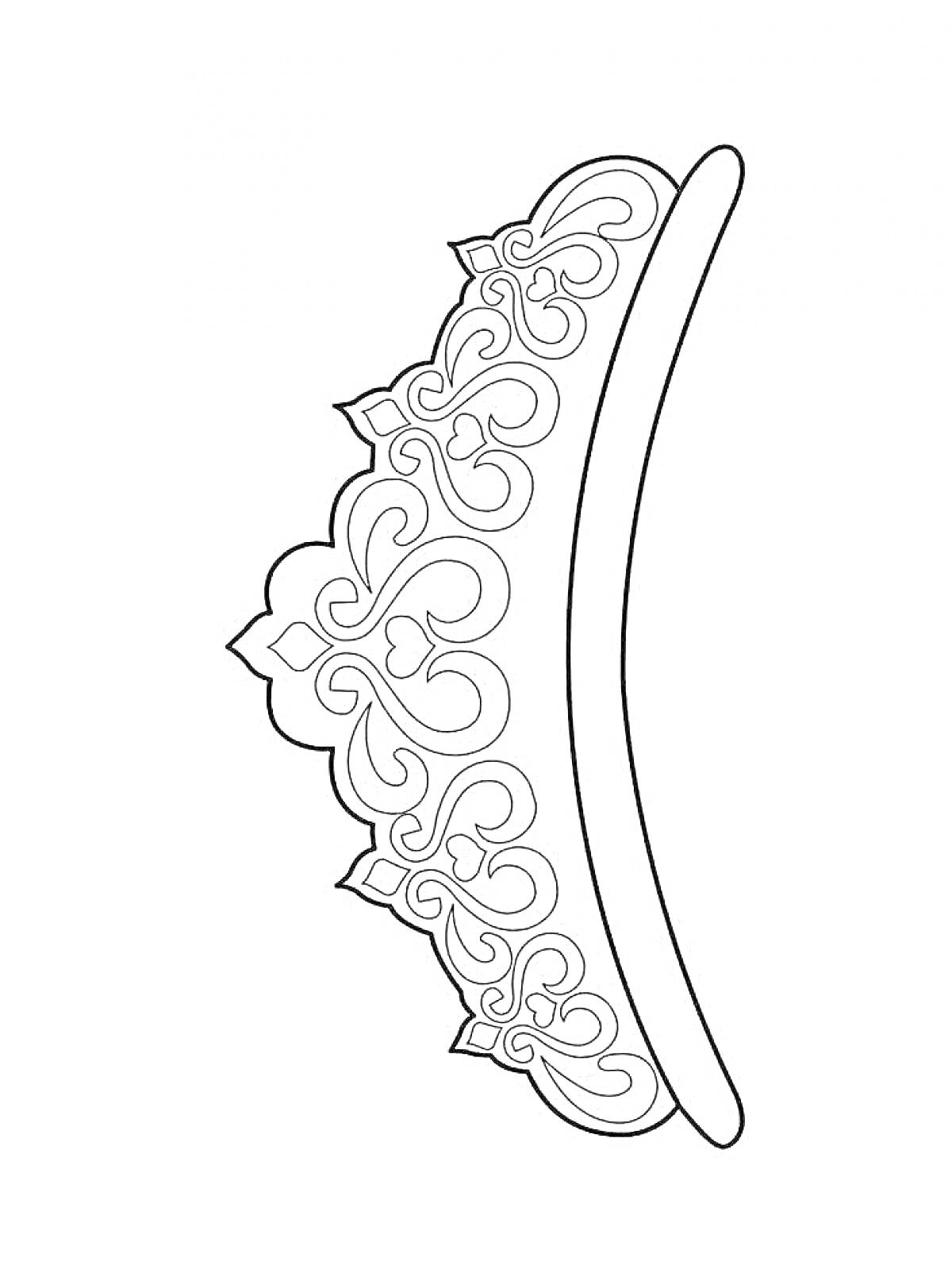 На раскраске изображено: Кокошник, Русский стиль