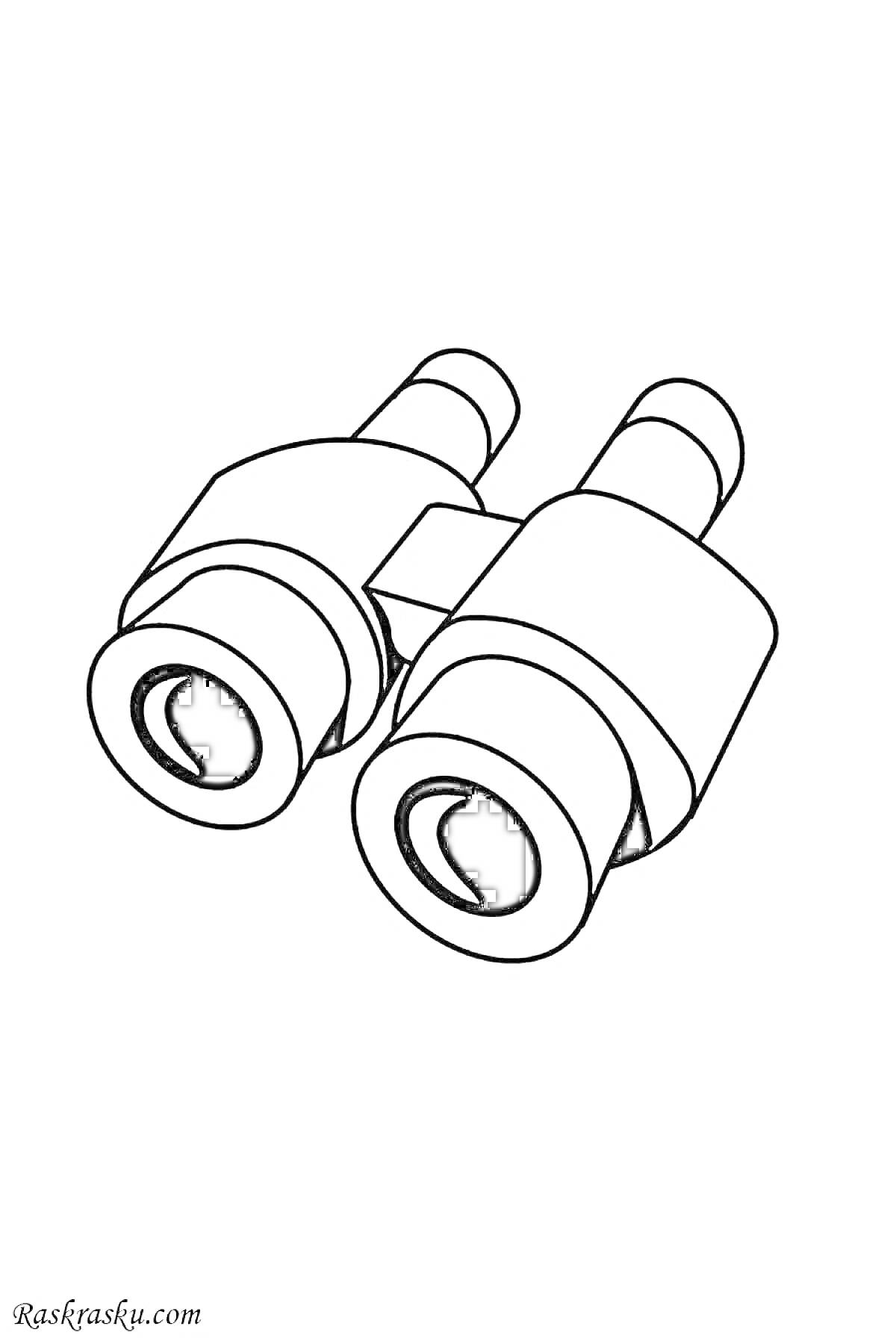 На раскраске изображено: Бинокль, Для детей, Оптика, Наблюдение, Наука, Приключения