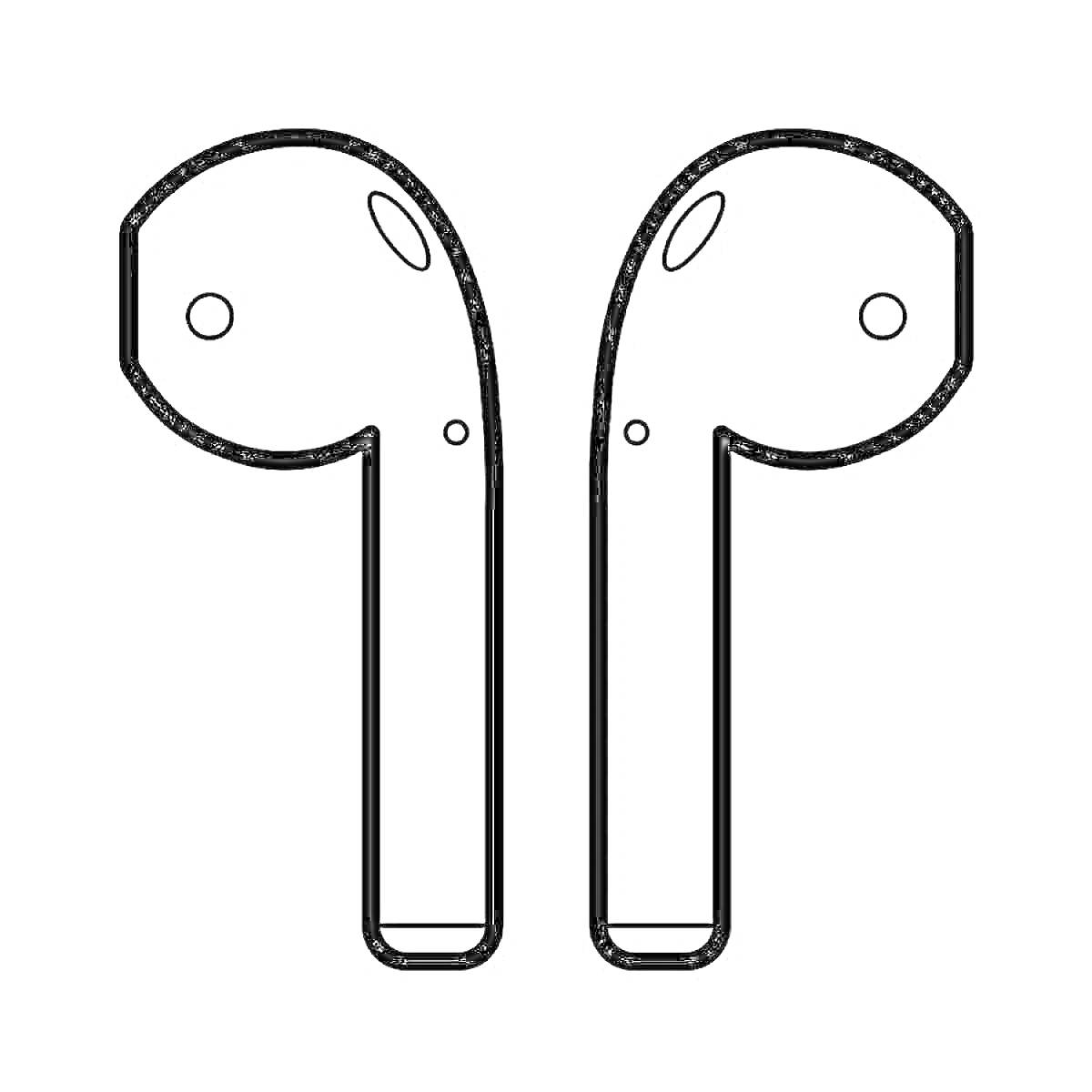 Раскраска AirPods (с двумя наушниками)