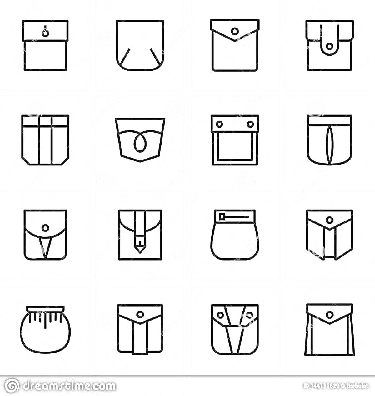 На раскраске изображено: Карманы