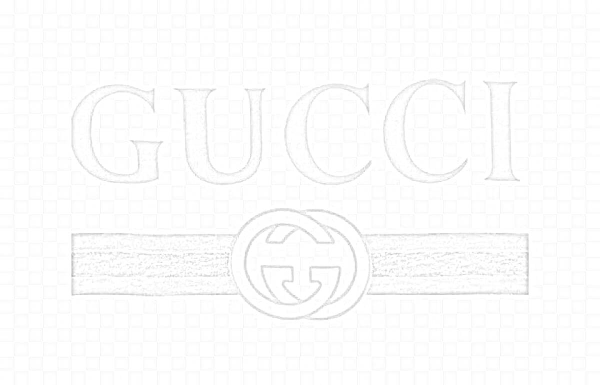 Раскраска Логотип Gucci с двойной G и полосой