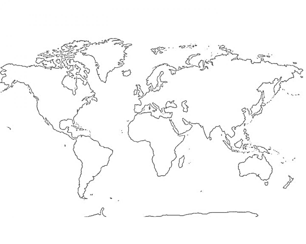 На раскраске изображено: Карта, Мир, География, Континенты, Атлас