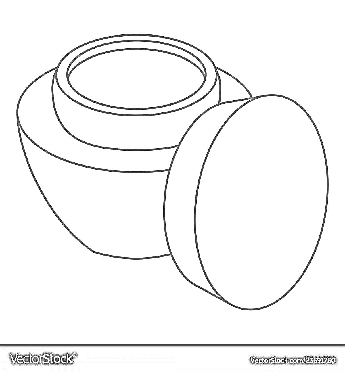 Раскраска Баночка с кремом и крышкой