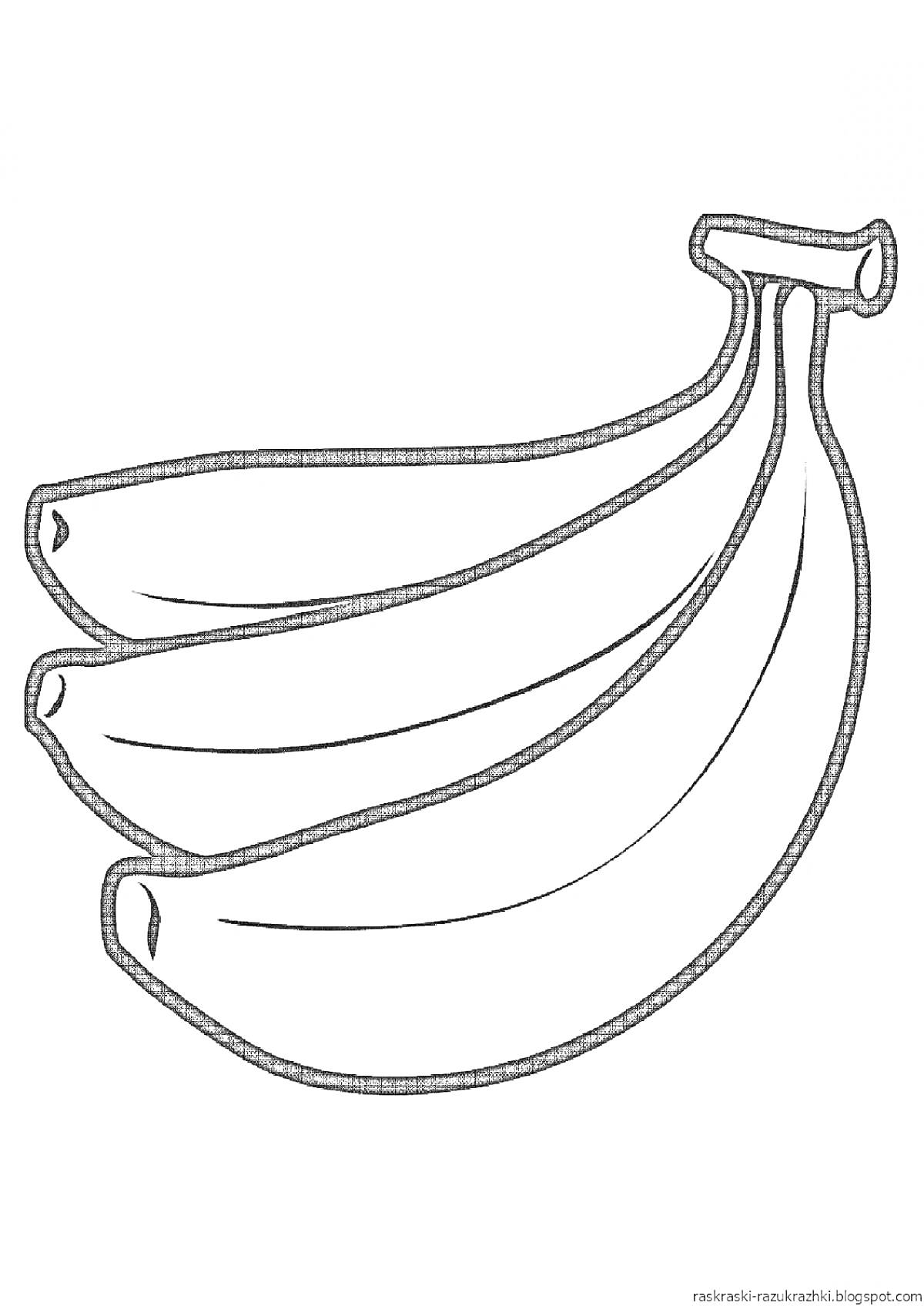 На раскраске изображено: Банан, Фрукты, 3-4 года, Обучение