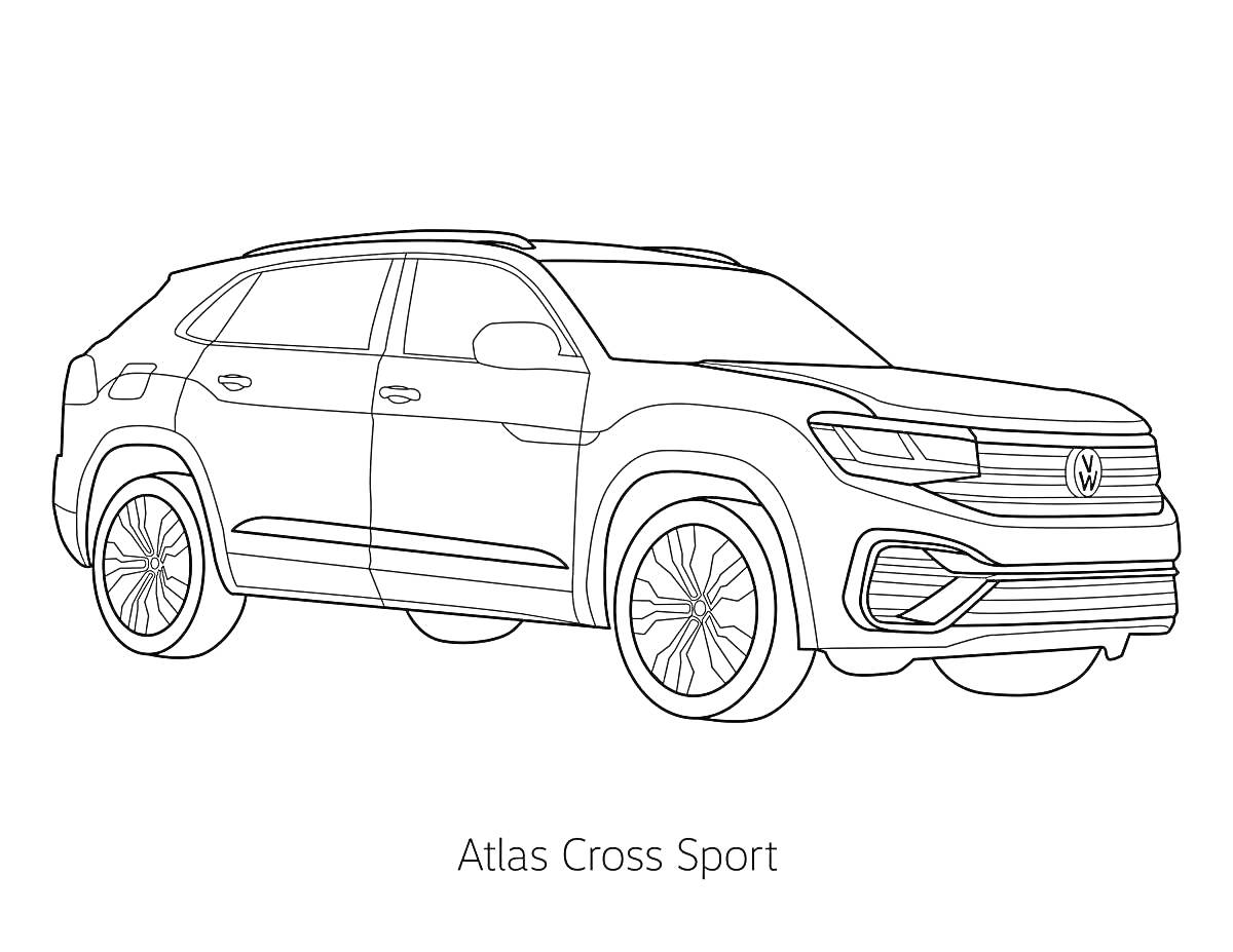 На раскраске изображено: Volkswagen, SUV