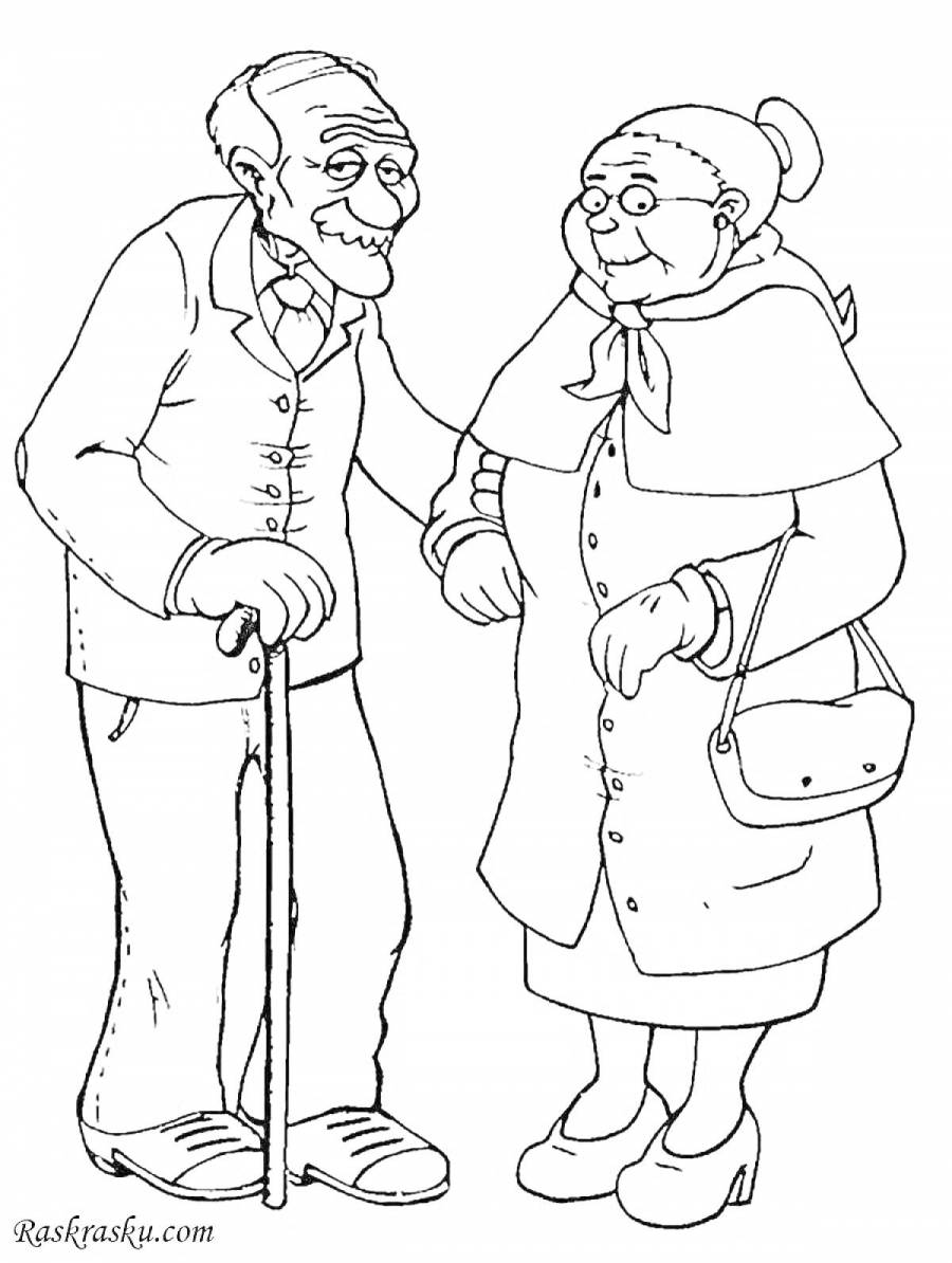 Рисунок пожилого человека