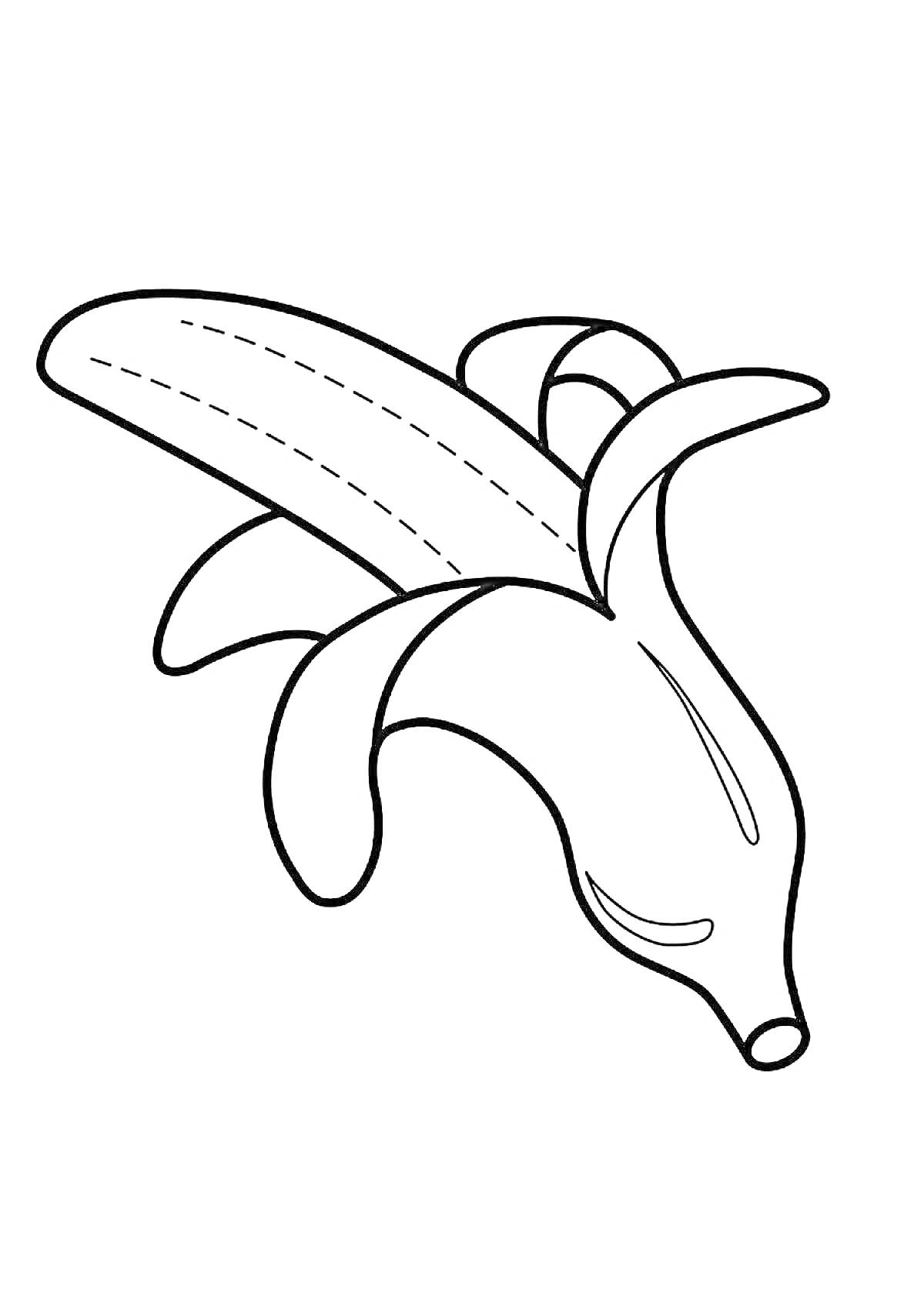 РаскраскаРаскрытый банан