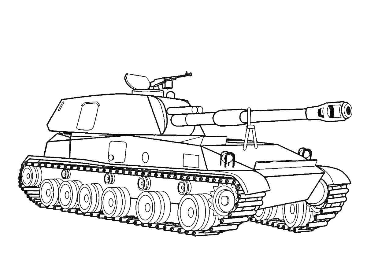 На раскраске изображено: Артиллерия, Пушка, Военная техника, Танк
