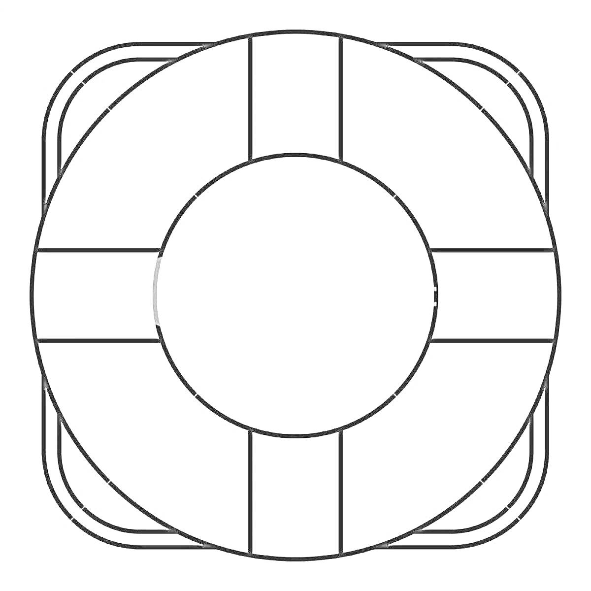 Спасательный круг с квадратной рамкой
