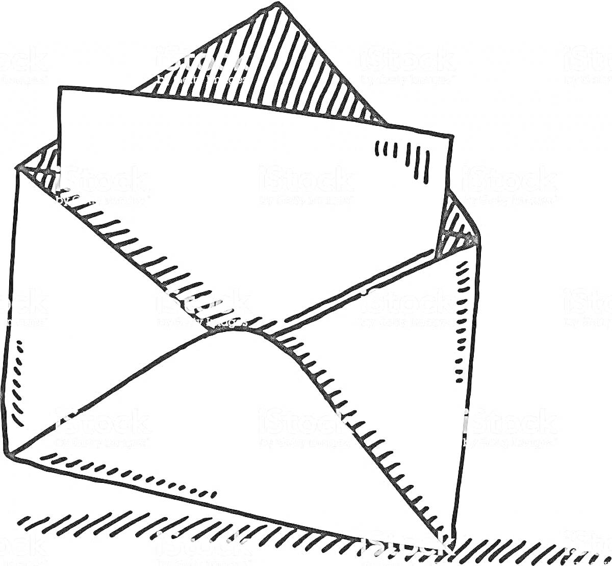 На раскраске изображено: Конверт, Открытка, Почта