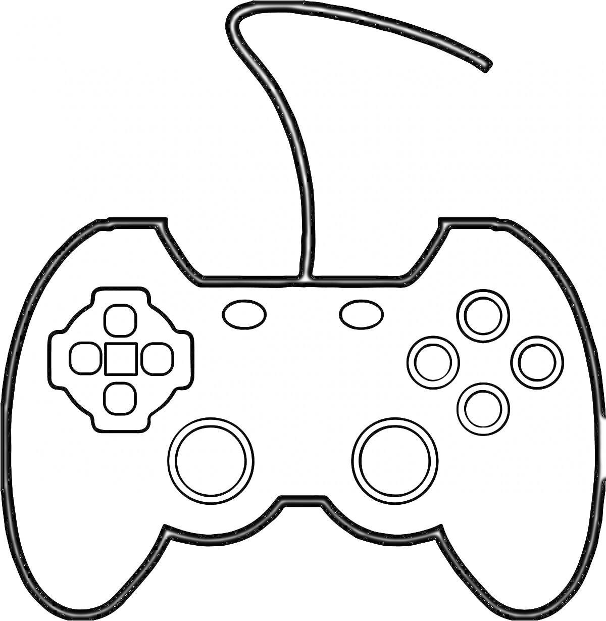 На раскраске изображено: Игровой контроллер, Джойстик, Видеоигра, Кнопки