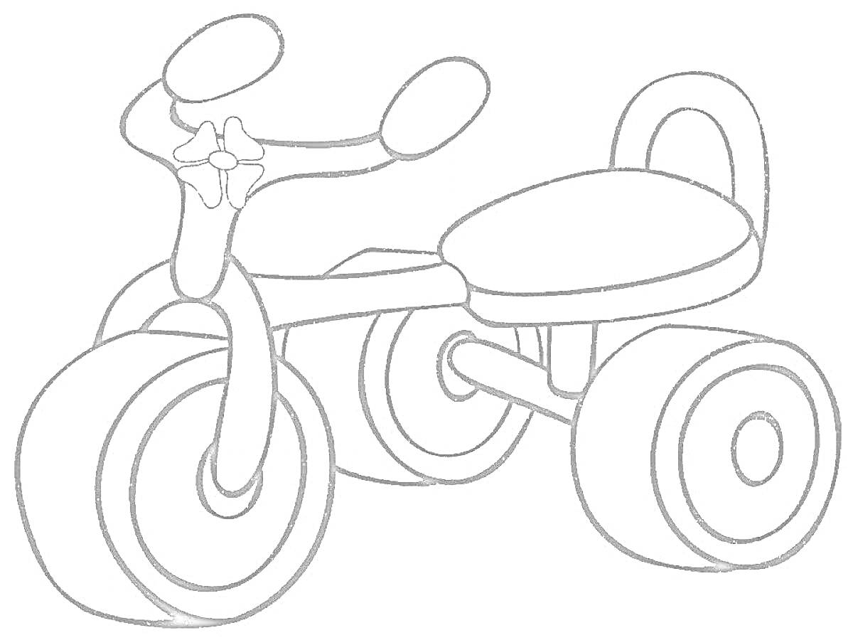 На раскраске изображено: Скрепыши 3, Велосипед, Трёхколёсный велосипед, Детский транспорт, Скрепыши