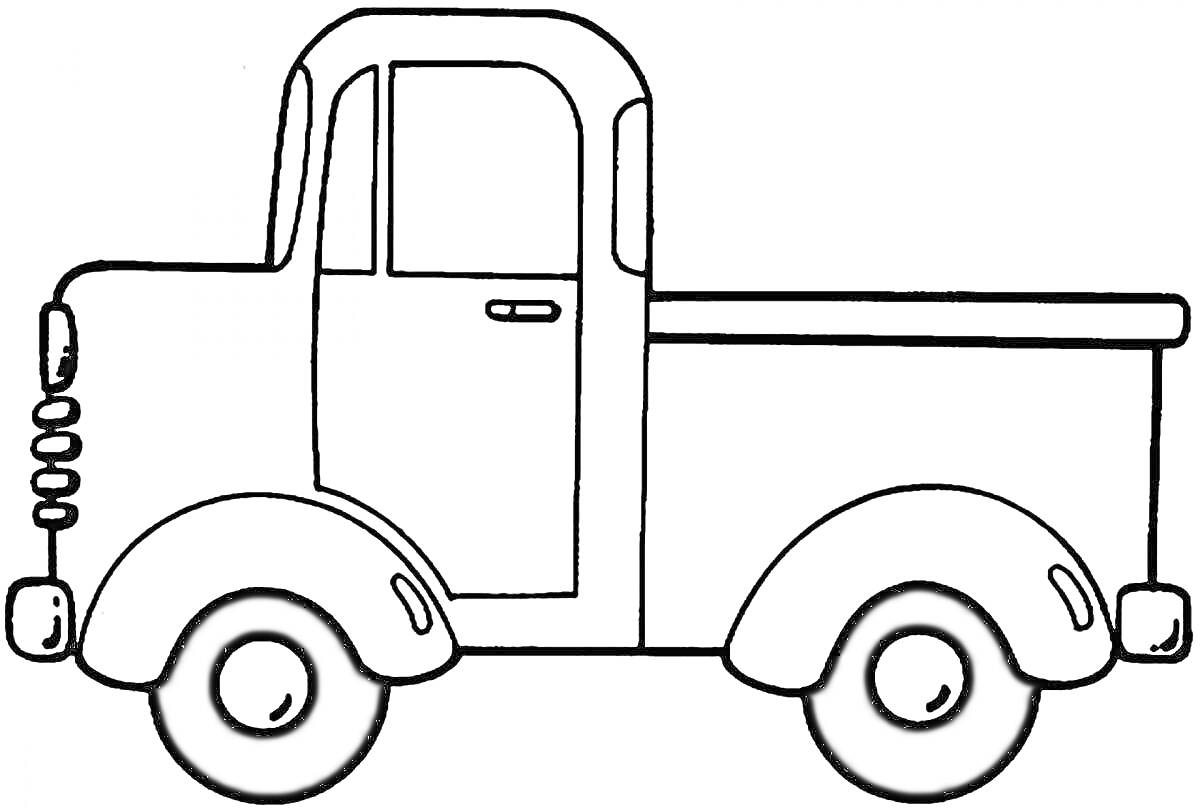 Раскраска Грузовик с кабиной и кузовом