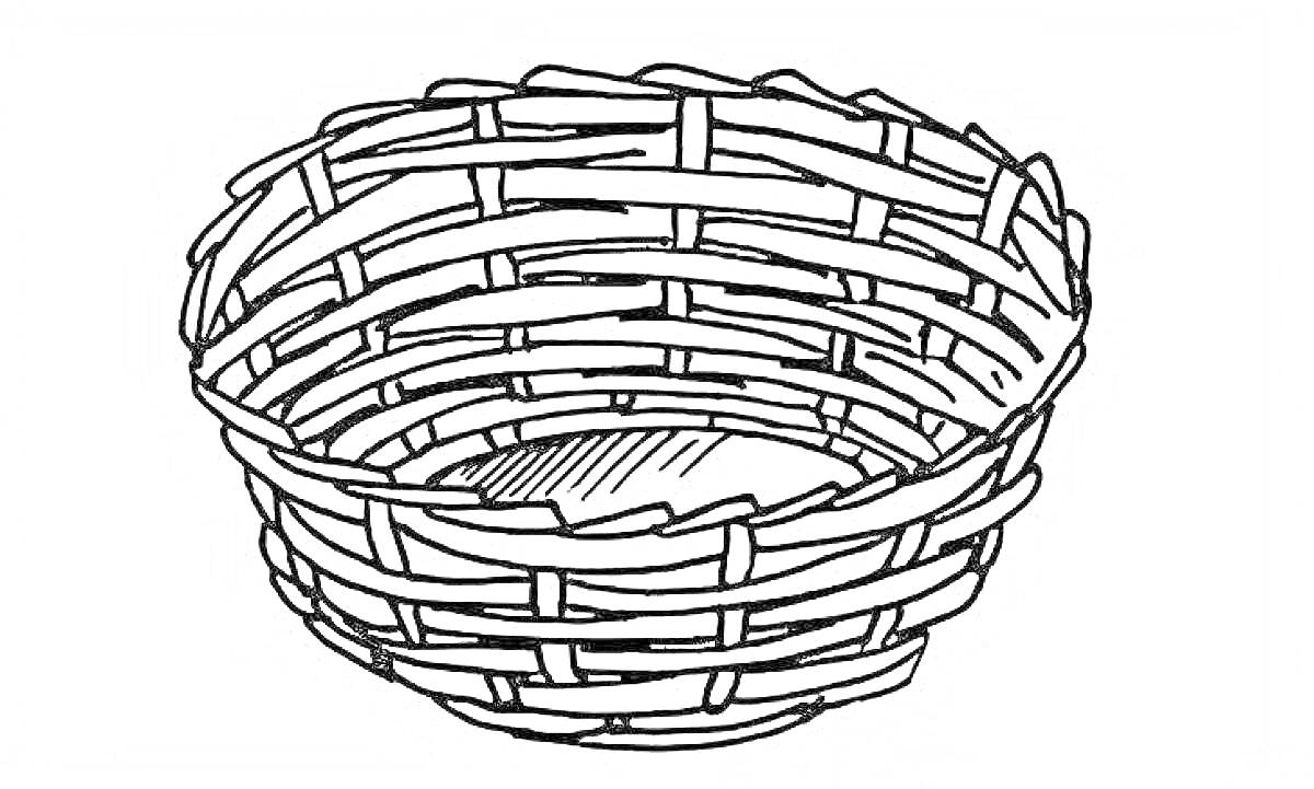 На раскраске изображено: Плетение, Корзина, Плетеная корзина