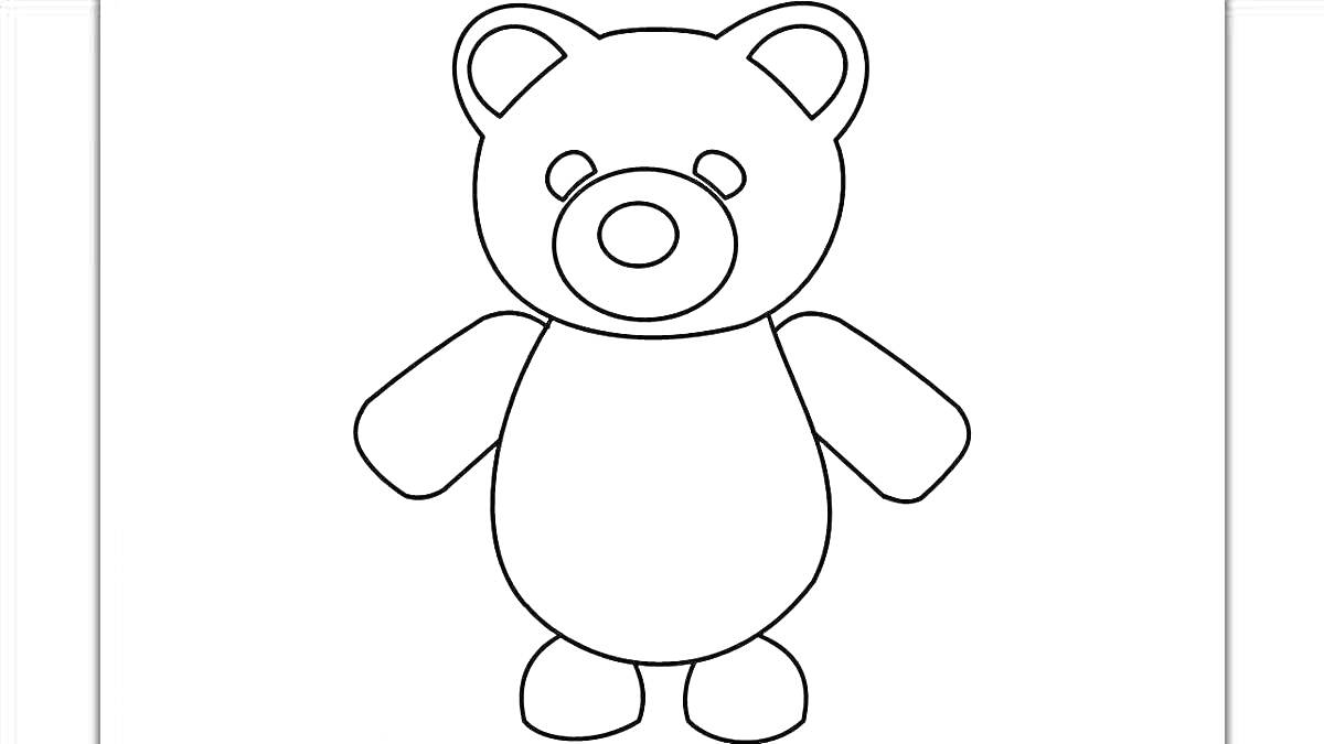 Раскраска Медвежонок из игры Roblox Adopt Me