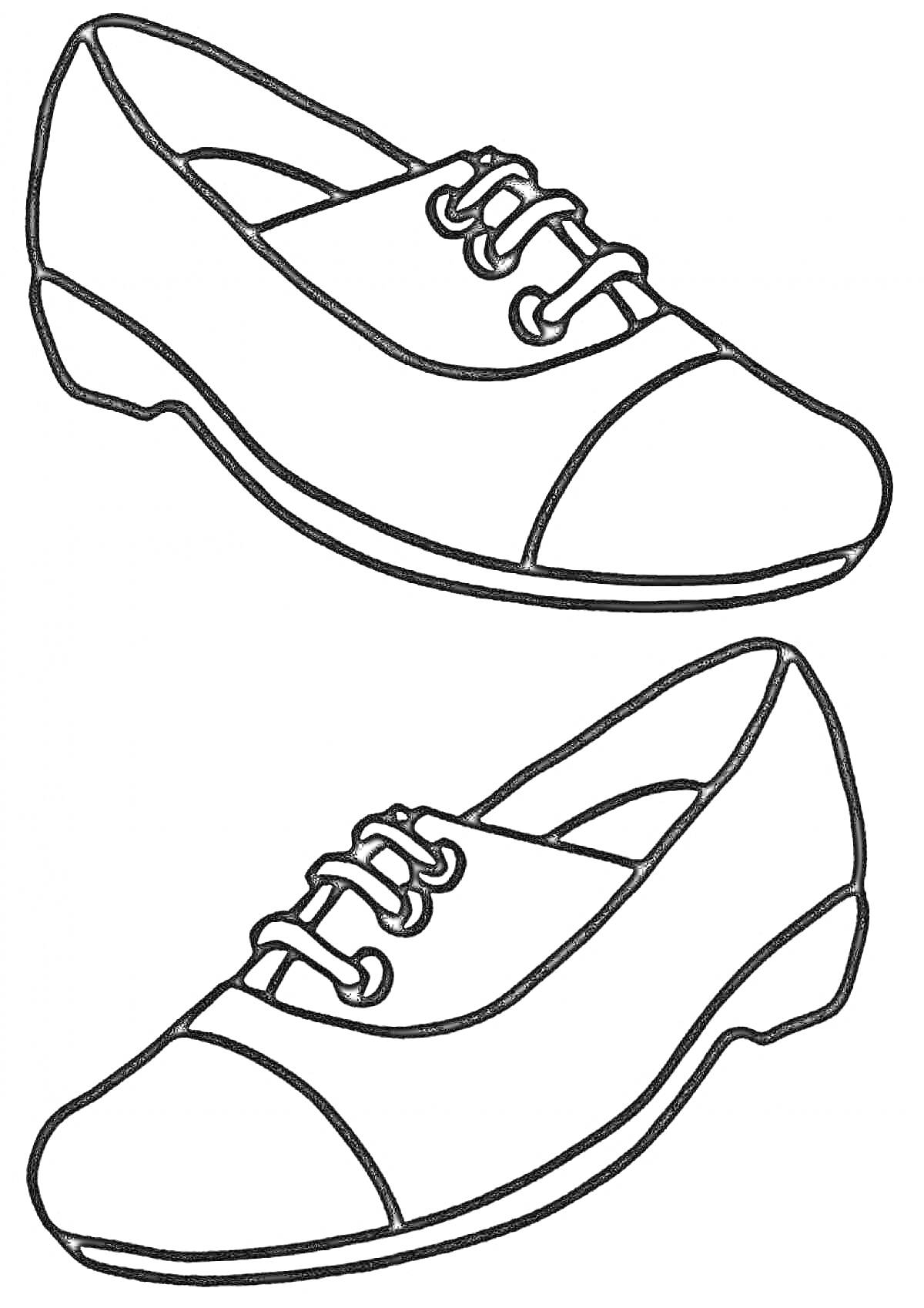 Раскраска Пара туфель с шнурками