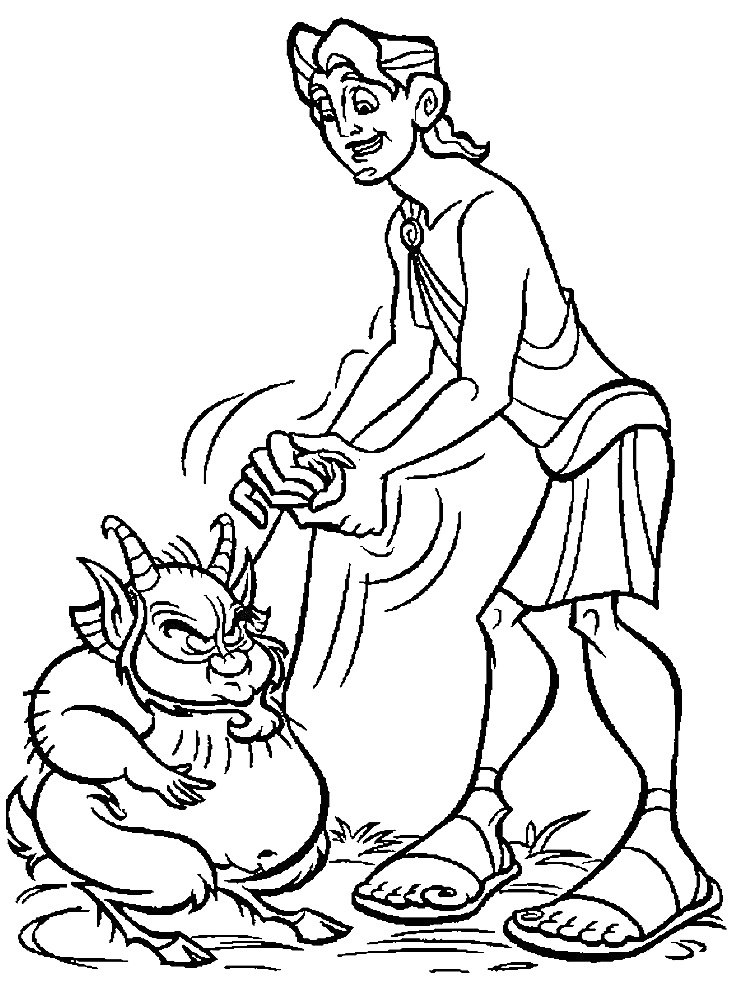 Геркулес кормит сатиру, сцена из мультфильма
