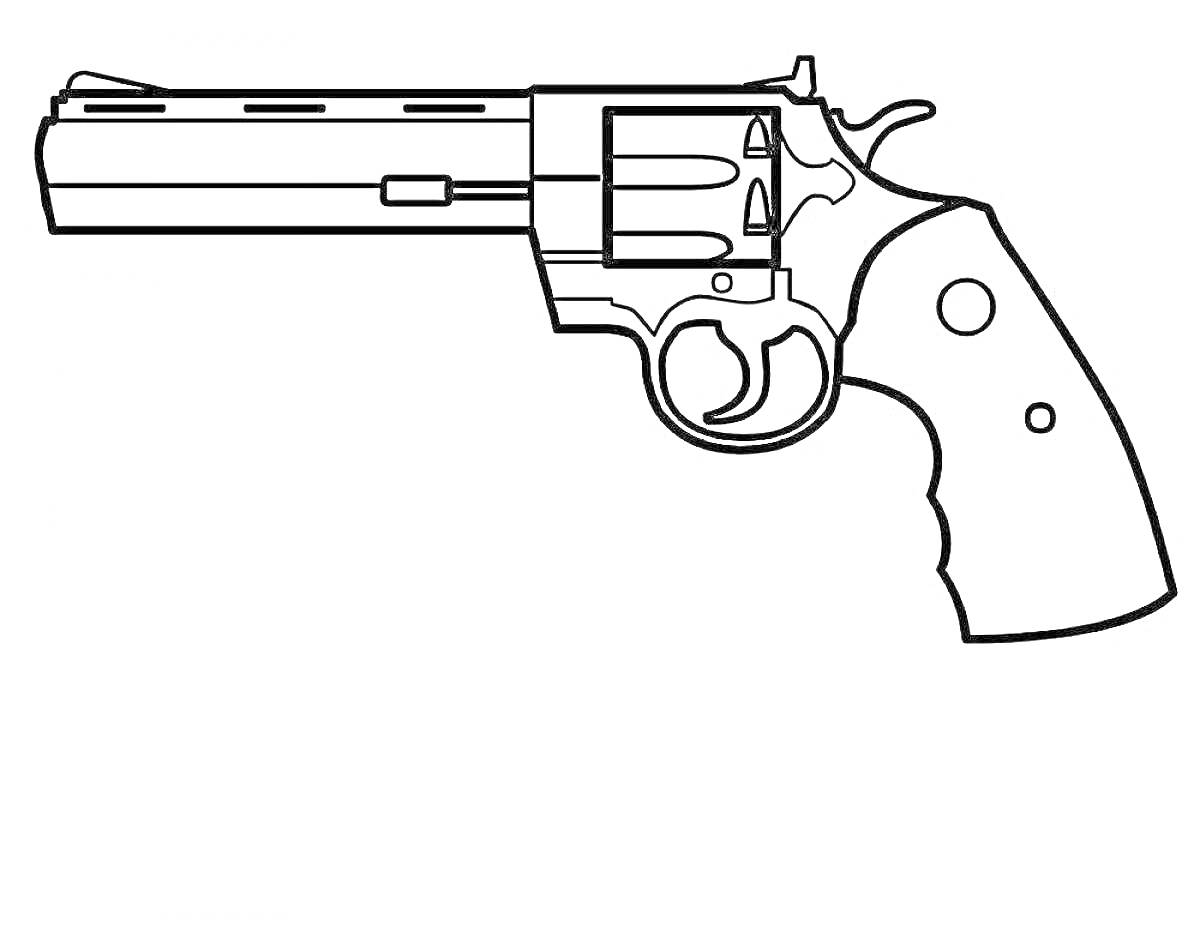 Раскраска Раскраска револьвера с длинным стволом