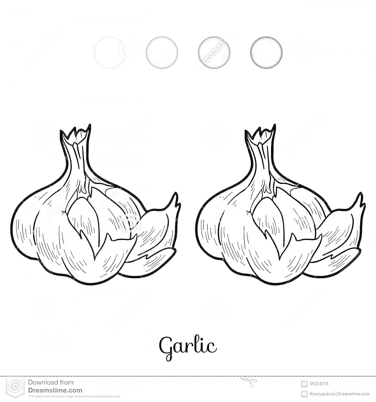 На раскраске изображено: Чеснок, Для детей, Обучение, Еда