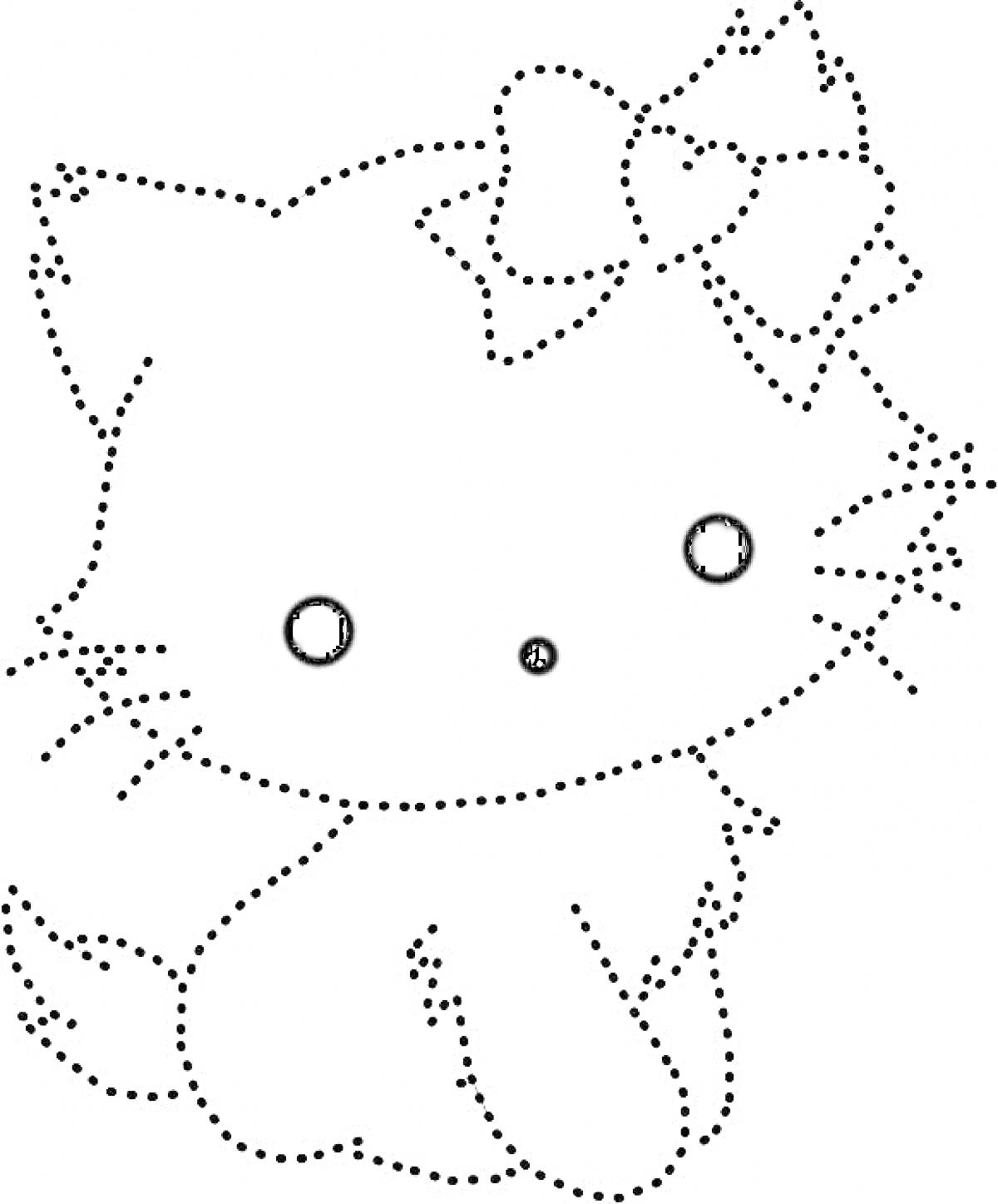 Раскраска Кошечка с бантиком по точкам