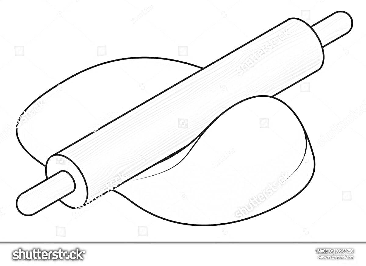 Раскраска Скалка на тесте