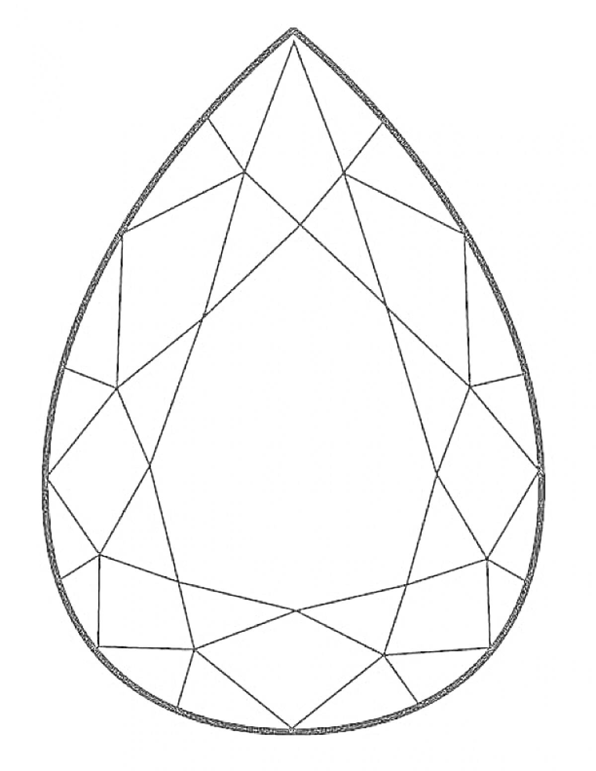 Граненый драгоценный камень в форме капли