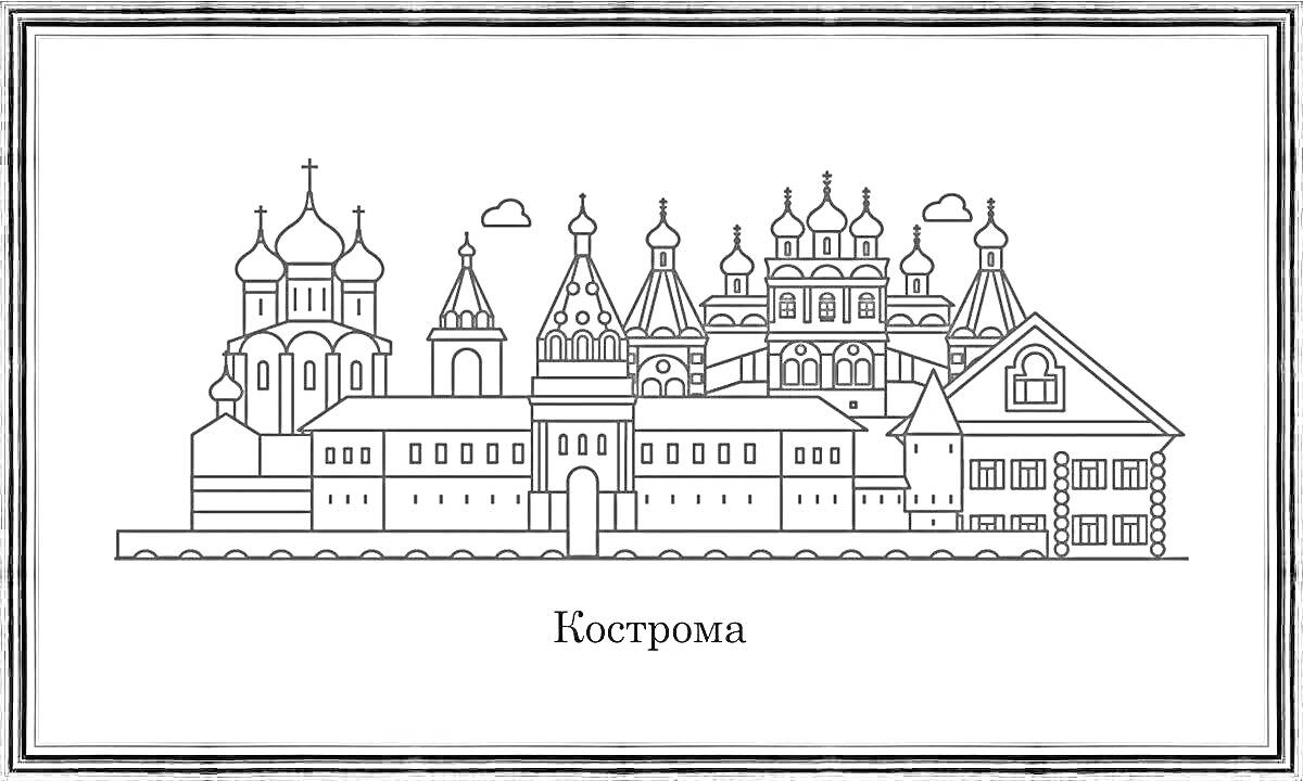 На раскраске изображено: Россия, Архитектура, Церкви, Высокое здание, Исторические здания