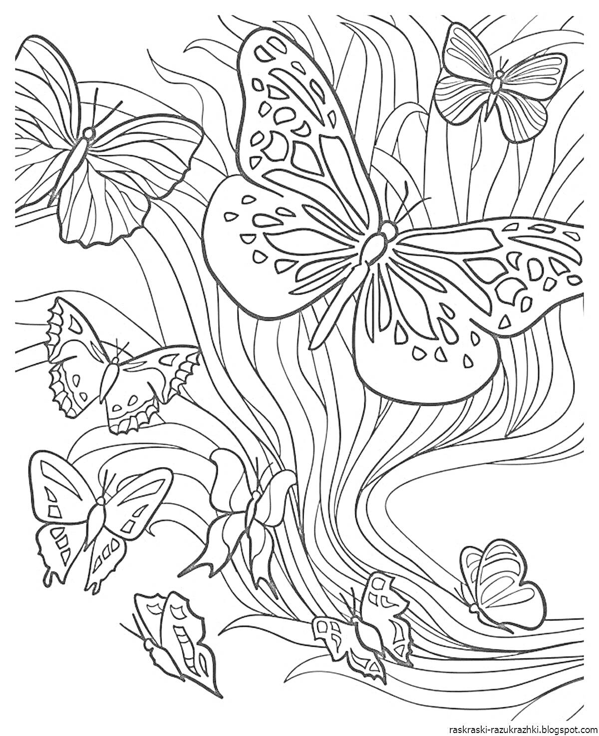 На раскраске изображено: Для девочек, Цветы, Природа, Крылья, Полет, Для детей, Бабочка