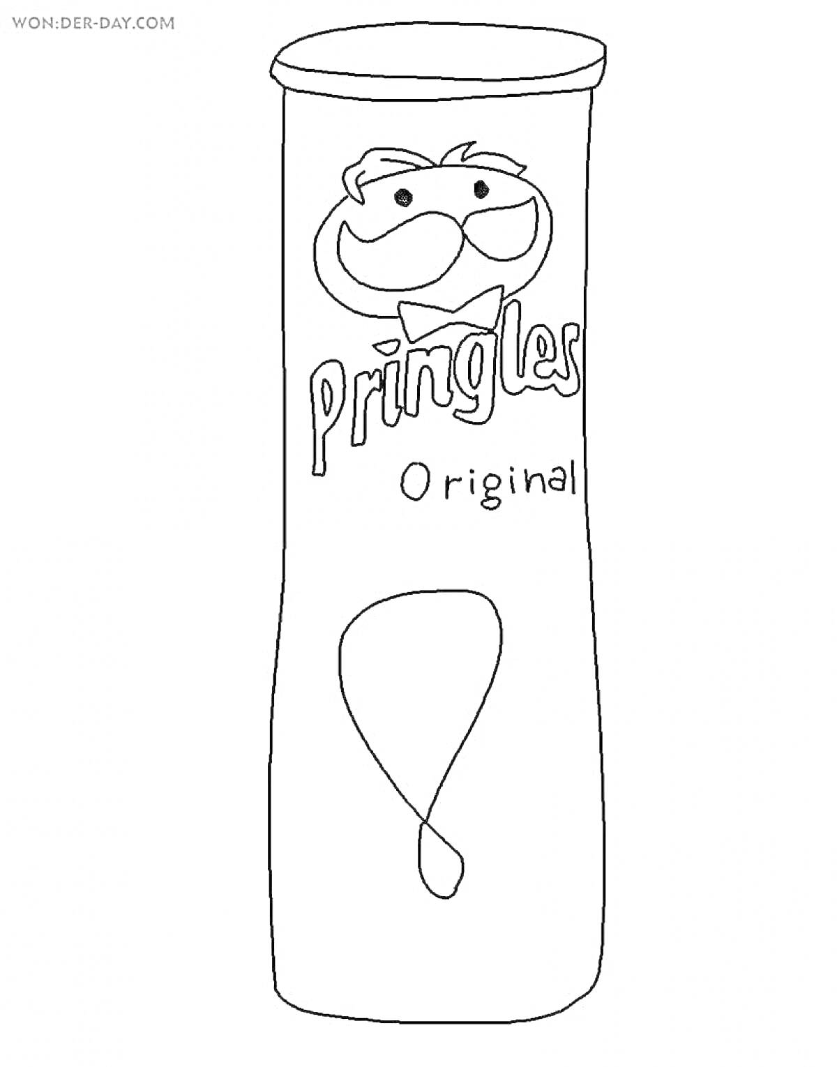 Раскраска Лалафанфан в виде банки Pringles Original