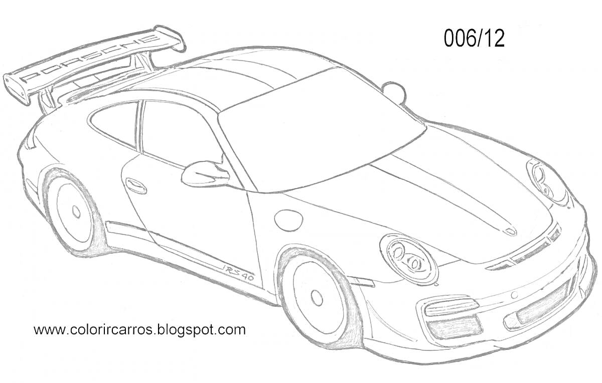 Porsche 911 с гоночным спойлером и деталями кузова