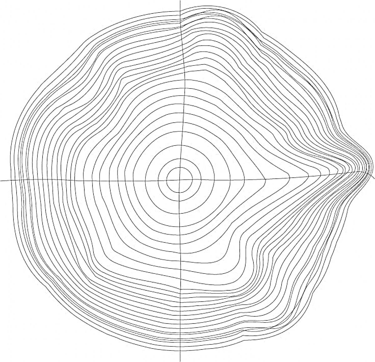Раскраска Спираль с линиями, сходящимися к центру