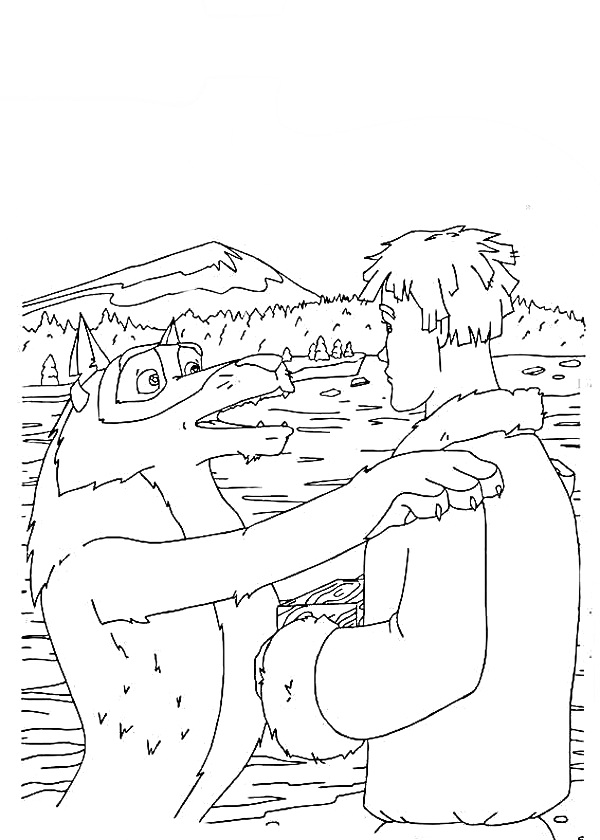 Иван Царевич и Серый Волк на берегу озера
