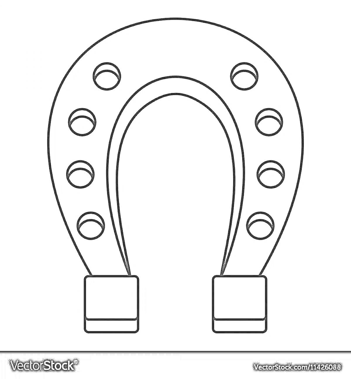 Раскраска Подкова с девятью отверстиями