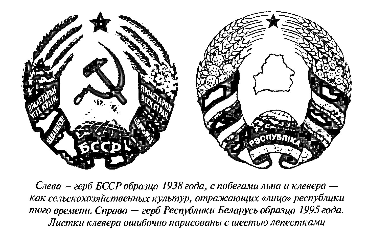 На раскраске изображено: Республика Беларусь, Серп и молот, Колосья пшеницы, Лента