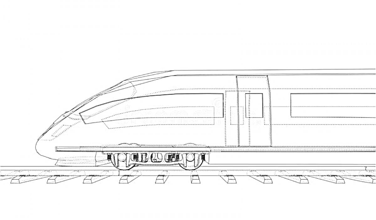 Раскраска Раскраска - скоростной поезд 