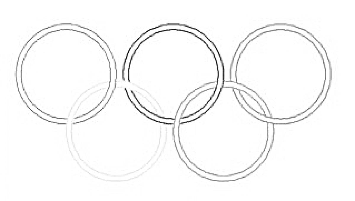 На раскраске изображено: Олимпийские кольца, Спорт, Олимпийские игры, Символика, Пять колец