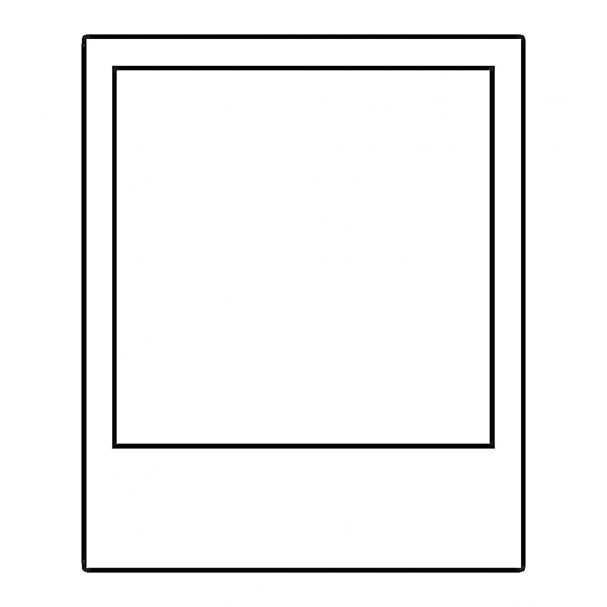 Раскраска Границы квадрата на фоне полароидной рамки
