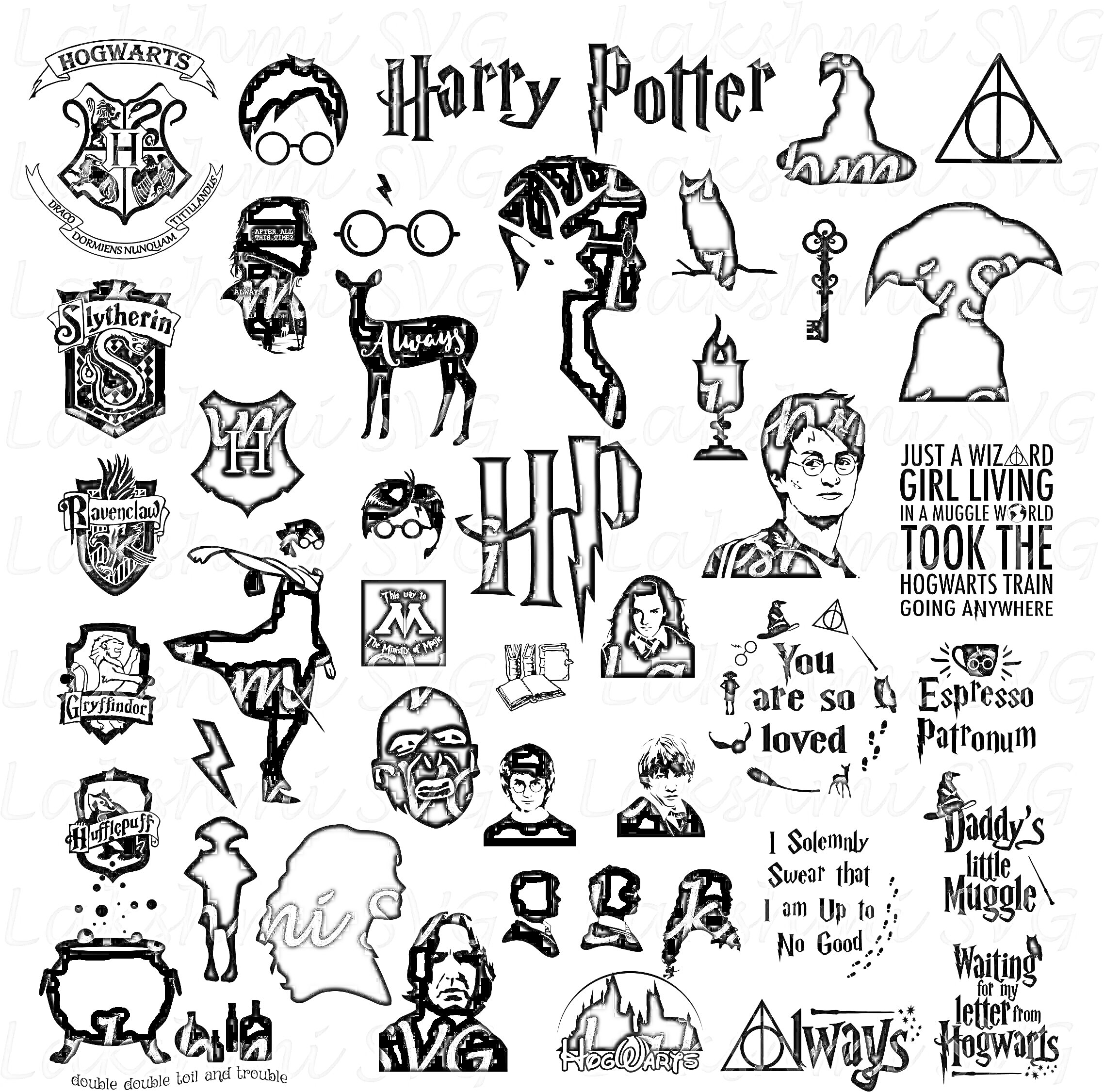 Раскраска Наклейки с героями и символами из фильма 