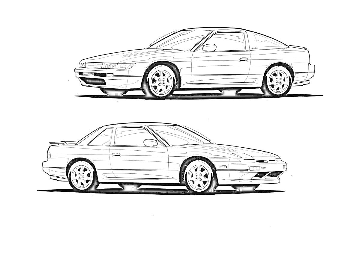 Раскраска Ниссан Сильвия - боковые проекции