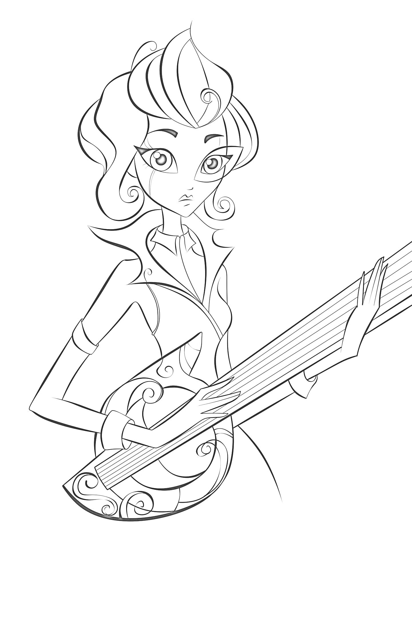 Девушка с гитарой из мультфильма Герои Энвелла