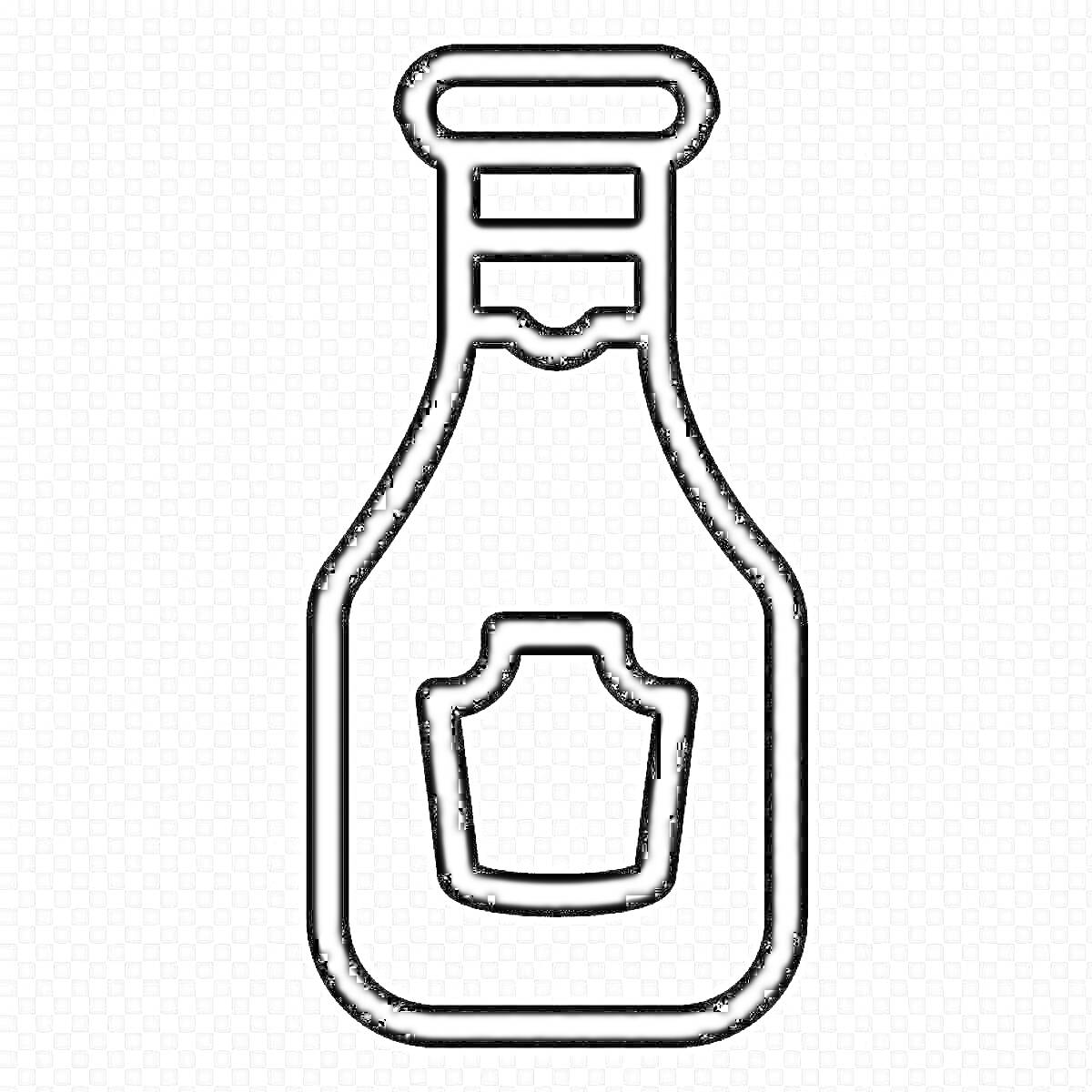 Раскраска Бутылка соуса с этикеткой