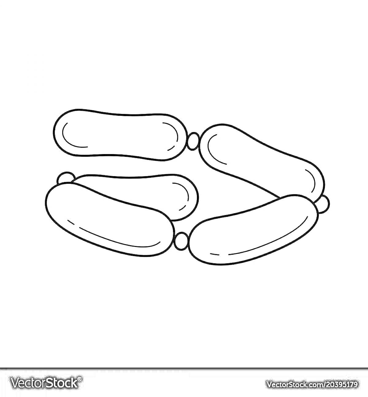 Раскраска Раскраска с изображением связки сосисок