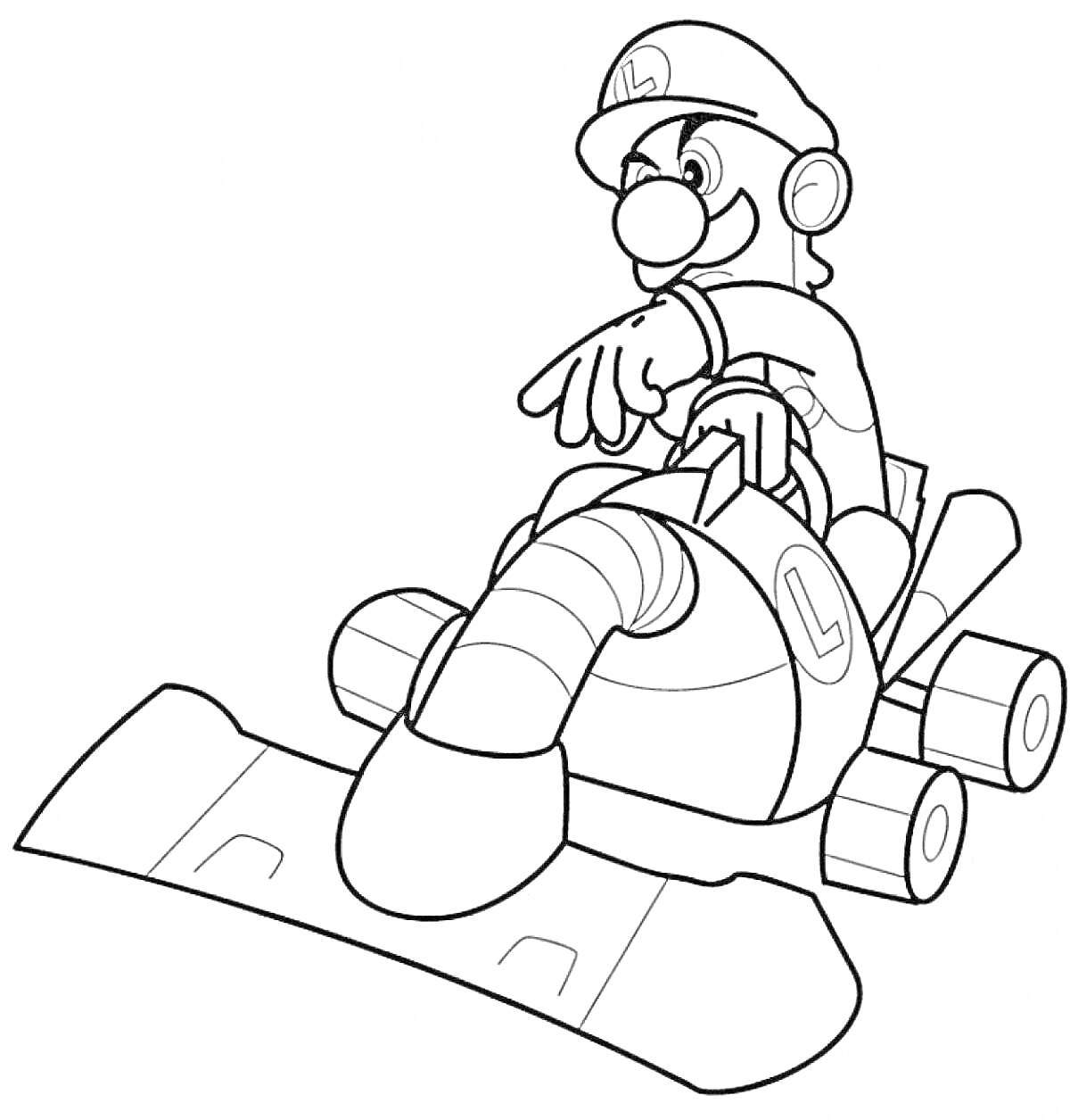 Раскраска Марио на гоночной машине из конструктора Лего