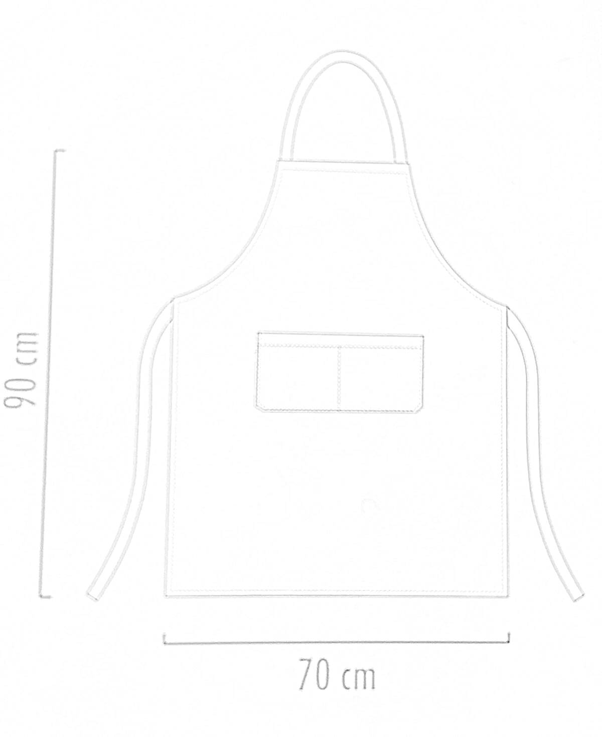Фартук для детей с нагрудным карманом, ремешками и размерами 90 см на 70 см
