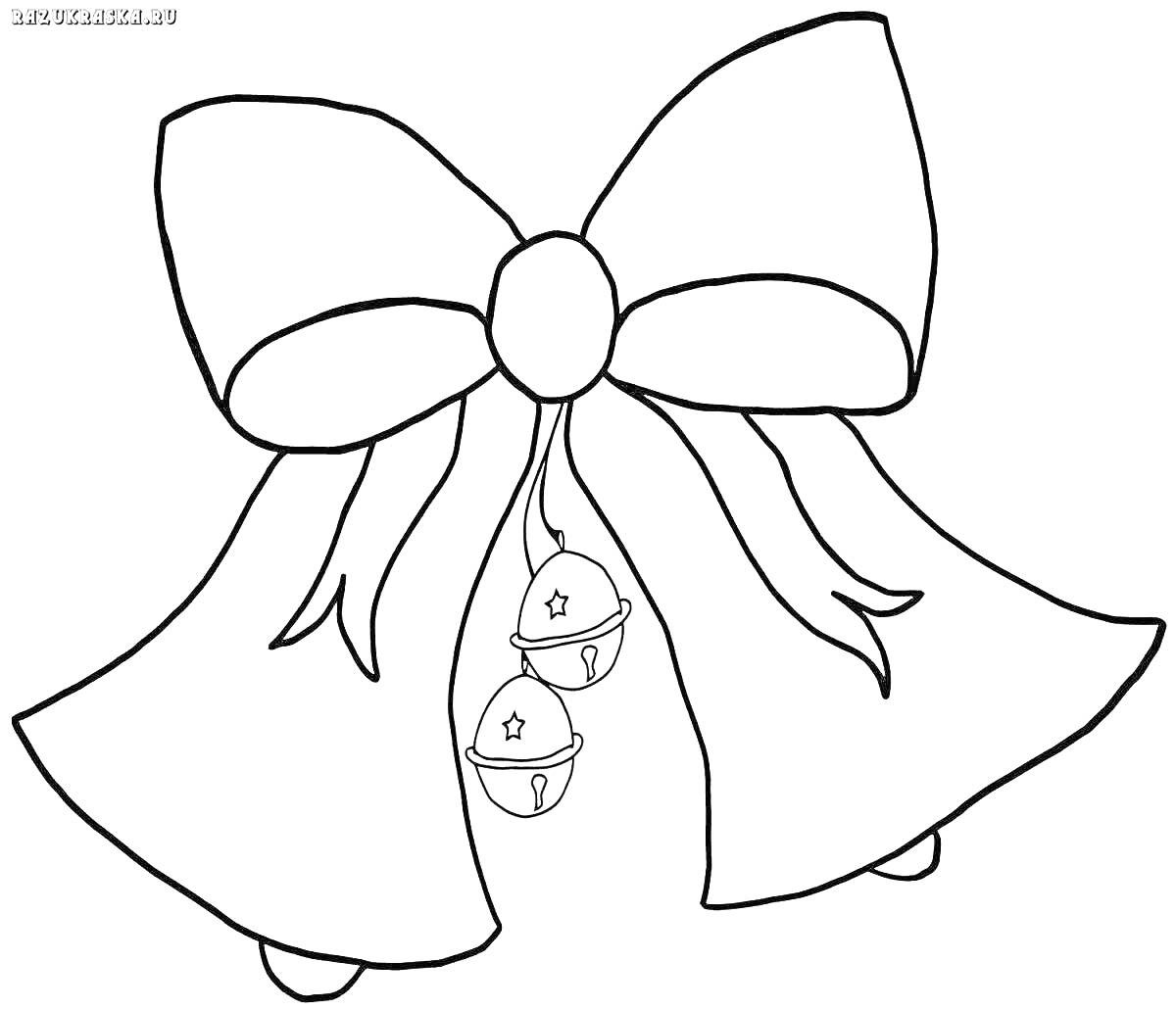 На раскраске изображено: Бант, Рождество